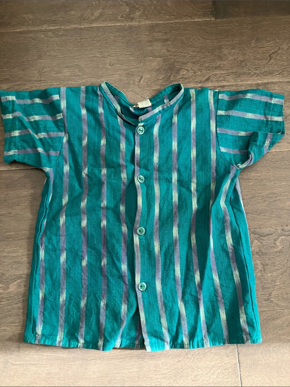 Hogan Teal Striped Kids Button-Down Shirt